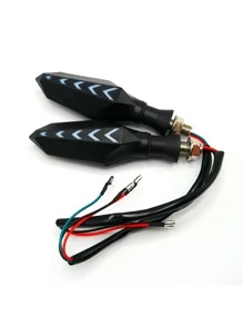 Rasen DIRECCIONAL PARA MOTO LED SECUENCIAL BI-COLOR TIPO FLECHA UNIVERSAL - Rojo - Ver 7