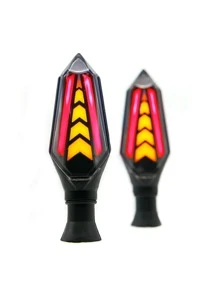 Rasen DIRECCIONAL PARA MOTO LED SECUENCIAL BI-COLOR TIPO FLECHA UNIVERSAL - Rojo - Ver 1
