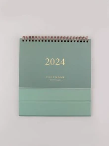 1 Pieza 2024 Decoración De Soporte De Calendario De Escritorio Lindo - Verde - Ver 5