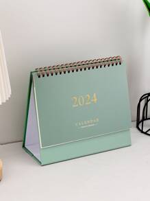 1 Pieza 2024 Decoración De Soporte De Calendario De Escritorio Lindo - Verde - Ver 2