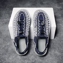 Mới Vợ chồng Dệt Dép xăng đan , Nam Bãi biển Giản dị Dép xăng đan , Giày nước Thích hợp Đối với Ngoài trời Du lịch bằng cách đi bộ Và Đi bộ du lịch - Màu xanh lam - Xem 3