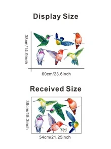 1 Miếng Chim & Chim ruồi Giấy dán tường Trang trí In Đề can Đối với Tường - Nhiều màu - Xem 4