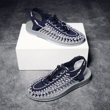 Mới Vợ chồng Dệt Dép xăng đan , Nam Bãi biển Giản dị Dép xăng đan , Giày nước Thích hợp Đối với Ngoài trời Du lịch bằng cách đi bộ Và Đi bộ du lịch - Màu xanh lam - Xem 5