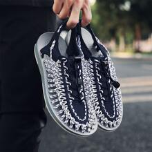 Mới Vợ chồng Dệt Dép xăng đan , Nam Bãi biển Giản dị Dép xăng đan , Giày nước Thích hợp Đối với Ngoài trời Du lịch bằng cách đi bộ Và Đi bộ du lịch - Màu xanh lam - Xem 6