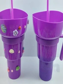 (1 PZ) (1LT) Vaso Mágico con Plato Botanero (500 GR) Tipo Estadio Cambia De Color Incluye Popote y Decoraciones + UN REGALO SORPRESA