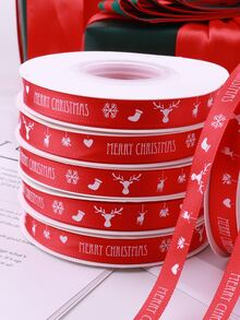 1cm聖誕緞帶適用於蛋糕,花束裝飾用品,禮品包裝,紅色的 - 紅色 - 查看 5