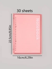 1pc Pvc 10-hole Detachable And Removable Notebook With Frosted Clear Pages, Fresh And Simple - Pink - View 11