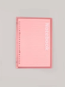 1pc Pvc 10-hole Detachable And Removable Notebook With Frosted Clear Pages, Fresh And Simple - Pink - View 4