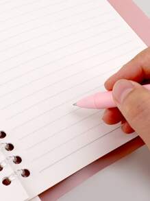 1pc Pvc 10-hole Detachable And Removable Notebook With Frosted Clear Pages, Fresh And Simple - Pink - View 10