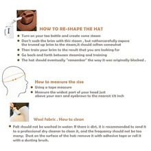 1pc Solid/multi-color Wool Felt Hat With Wide Brim And Hollow Crown, Suitable For Daily Wear, Travel, And Wedding, Autumn Winter - Khaki - View 10
