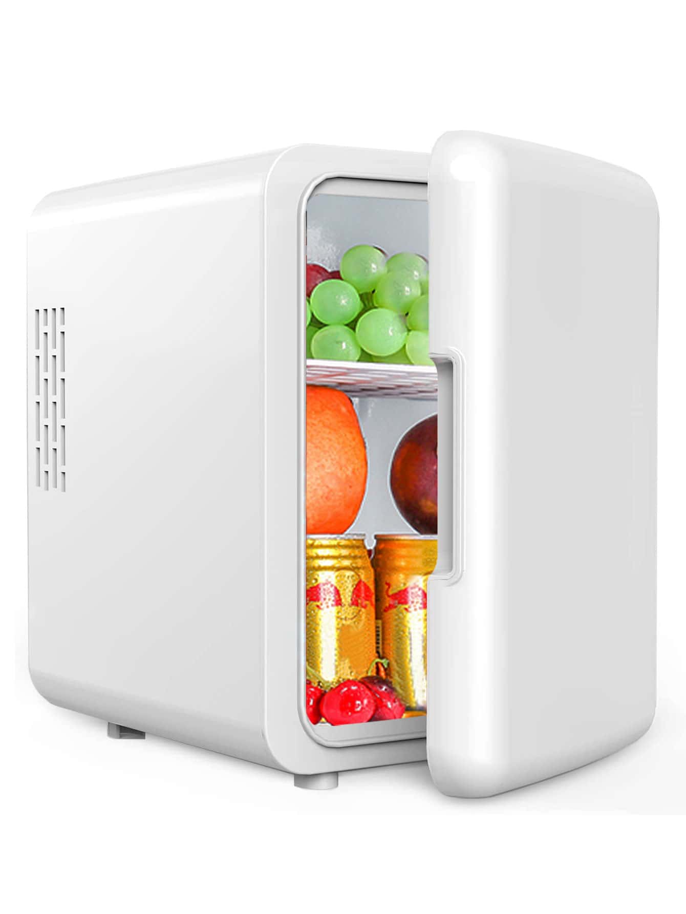 迷你便攜式冰箱，4l/6 罐冷卻器和保溫器，適用於飲料、食品、護膚品等個人尺寸冰箱，適合辦公室、臥室、汽車、露營等 - 白色 - 查看 1