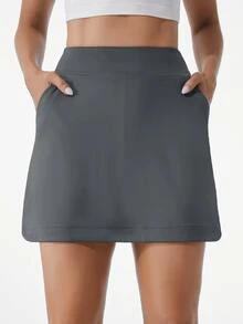 女性瑜伽高爾夫球裙裤帶高腰,內短褲和口袋適用於網球