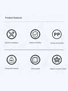 1入綠色牆掛式廁紙架,組合面紙盒,浴室收納置物架,免鑽安裝 - 綠色 - 查看 3