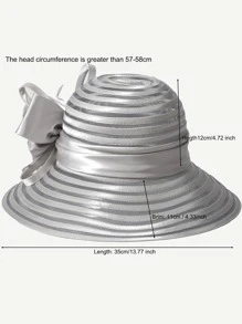 HIMESPORT gris Mujer floral borde ancho Sombrero hongo Sombreros boda Sombrero contra sol - Gris - Ver 5