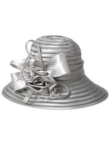 HIMESPORT gris Mujer floral borde ancho Sombrero hongo Sombreros boda Sombrero contra sol - Gris - Ver 1