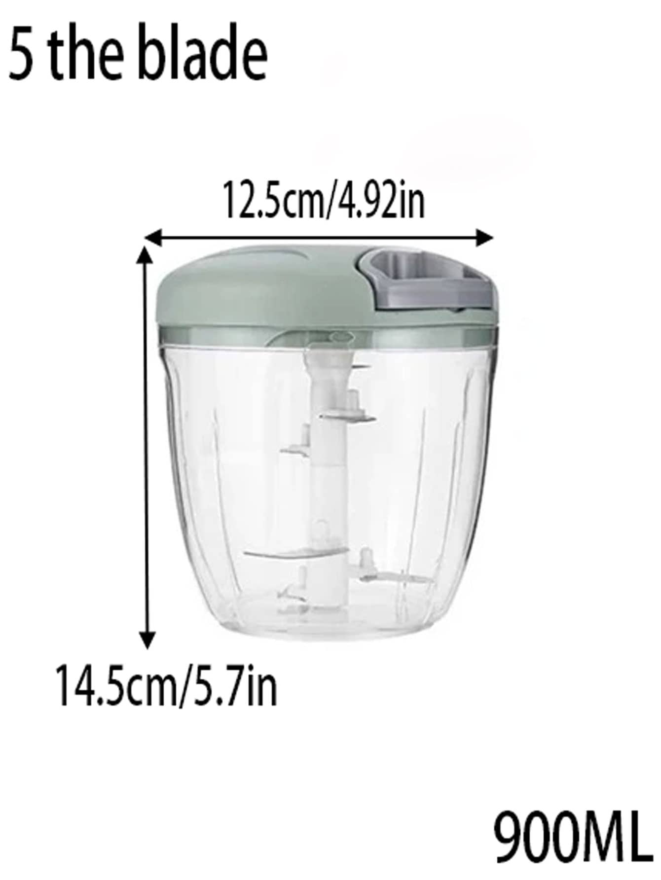 1pc Multifunctional Vegetable Chopper With 900ml Capacity, 5 Blades