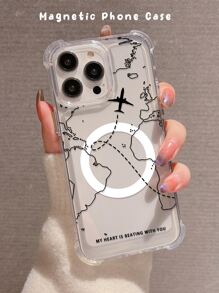 1 件 Apple Iphone 手机壳，带镜面保护、边角气囊、磁性闭合和全边缘保护，具有创意和个性化的飞机印花设计。兼容 Iphone 7/8/se/6/6s/7 Plus/8 Plus/x/xs/xs Max/xr/11/11 Pro/11 Pro Max/12/12 Pro/12 Pro Max/13/13 Pro/13 Pro Max/14/14 Pro/14 Pro Max/14 Plus - 無色 - 查看 1