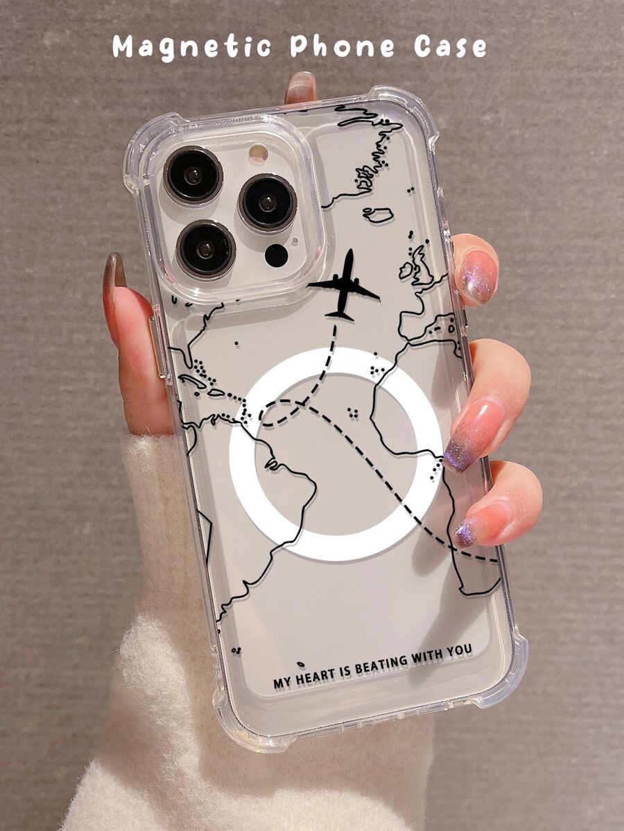 1 件 Apple Iphone 手机壳，带镜面保护、边角气囊、磁性闭合和全边缘保护，具有创意和个性化的飞机印花设计。兼容 Iphone 7/8/se/6/6s/7 Plus/8 Plus/x/xs/xs Max/xr/11/11 Pro/11 Pro Max/12/12 Pro/12 Pro Max/13/13 Pro/13 Pro Max/14/14 Pro/14 Pro Max/14 Plus - 無色 - 查看 1