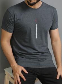 Men T-Shirts - 深灰色 - 查看 1