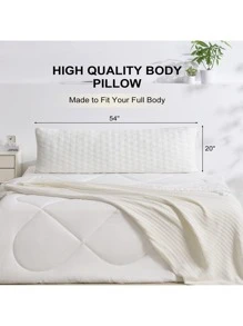 Full Body Pillow for Adults - Shredded Memory Foam Body Pillows for Sleeping, 20"x54" Long, for Side and Back Sleepers (White Bamboo) - trắng - Xem 2