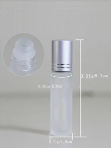 4 件裝磨砂玻璃滾珠瓶可再填充香水精油滾珠瓶可重複使用滾珠瓶空 Diy 化妝品樣品容器,10 毫升 - 無色 - 查看 2