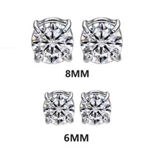 1對時尚不鏽鋼＆鋯石夾式耳環,男女都適用,適合日常佩戴 - 鋼色 - 查看 7