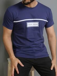 Men T-Shirts - 藏蓝色 - 查看 1