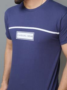 Men T-Shirts - 藏蓝色 - 查看 3