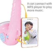 薩克斯管玩具孩子們的喇叭樂器適用於兒童1-3嬰兒樂器套裝適用於生日禮物,節日裝飾,和情人節工藝 - 粉色 - 查看 3
