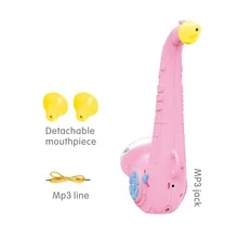薩克斯管玩具孩子們的喇叭樂器適用於兒童1-3嬰兒樂器套裝適用於生日禮物,節日裝飾,和情人節工藝 - 粉色 - 查看 5