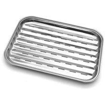 Stainless Steel Square BBQ Cooking Grill Pan 1 Pc - Silver - View 4