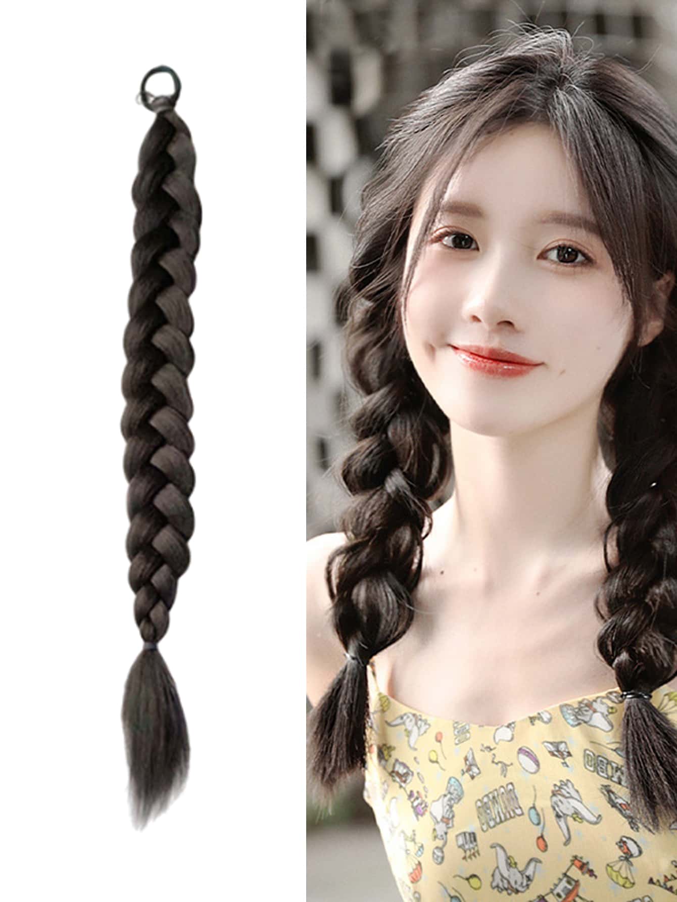 Medium Synthetic Hair Braid - Brown - View 1