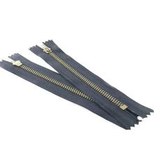 50入組/包5#綠色青銅銅拉鍊適用於牛仔褲&休閒長褲,可定制工廠 - 黑色 - 查看 1