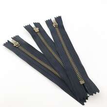 50入組/包5#綠色青銅銅拉鍊適用於牛仔褲&休閒長褲,可定制工廠 - 黑色 - 查看 3