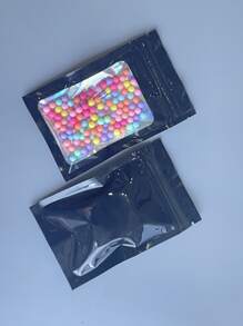 20 件闪亮激光邮寄袋，自封袋，用于彩色珠宝、礼品、糖果包装，黑色、粉色、紫色和白色，返校情人节