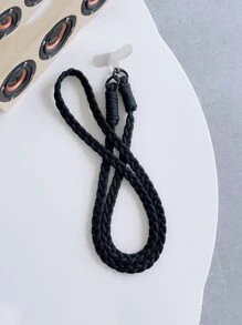 New Color Strong Triple Braided Cord, Compatible With Phone Case, Comes With Neck, Crossbody And Back Strap And Padding Gifts For Mother, Family, Friends, Birthday, Holiday Phone Charm, Phone Chain - Black - View 1