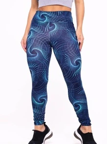 Women Sports Leggings - blue Circle - View 5