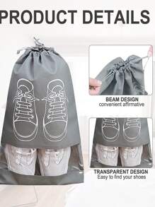 5入組灰色懸掛鞋子收納,鞋包,服裝收納袋 - 灰色 - 查看 5