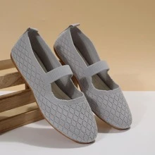Women's Knitted Honeycomb Breathable Flat - 灰色 - 查看 1