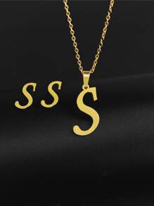 3 Stücke Campus Stil Damen Halskette Ohrringe 26 Schmuck Set Geeignet für Geschenk Party Verwenden