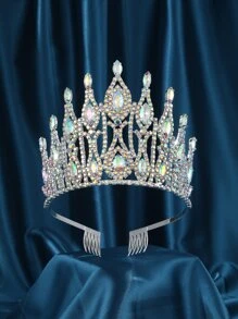 E-commerce European And American Bridal Tiara Choosing Beautiful Crown - Silver - View 1