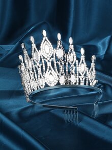 E-commerce European And American Bridal Tiara Choosing Beautiful Crown - Silver - View 3