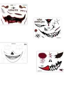 Halloween Makeup Realistic Temporary Tattoo Sticker - Multicolor - View 2