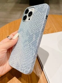 Ốp lưng điện thoại da PU cao cấp họa tiết da rắn, thiết kế cá nhân hóa, chống rơi vỡ và có ngăn đựng thẻ, tương thích với iPhone 11/12/13/14/15/16/17 Pro Max. - Màu xanh lam - Xem 3