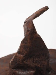 1入組復古人造皮革尖頭皺紋女巫寬邊帽適合萬聖節化裝舞會、學校主題派對、主題派對 - 咖啡棕 - 查看 3