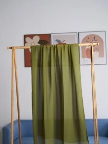 1 pieza Bufanda transpirable elegante de gasa de color sólido para mujer Adecuado para Diario - Verde militar - Ver 3