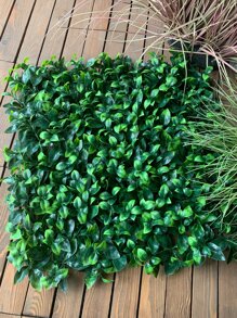 1pc 50cm*50cm Square Eucalyptus Plastic Artificial Plant Wall Background - màu xanh lá - Xem 9