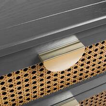 2 Drawer Side table,Naturel Rattan,End table,Suitable for bedroom, living room, study - Xám - Xem 5