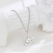 OMID 1入組S925純銀時髦摺紙仙鶴吊墜項鍊,合適的適用於女性日常穿著 - 項鍊 - 查看 5