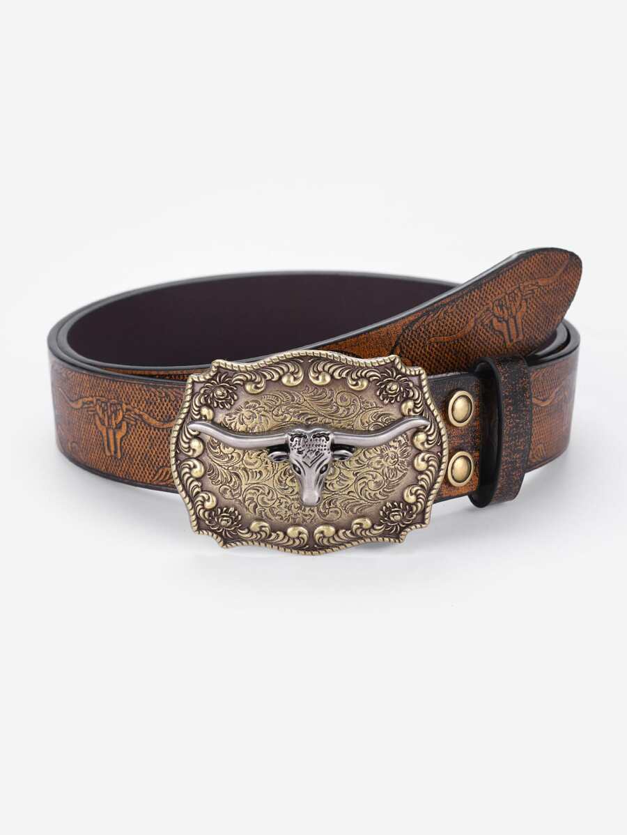 1入組新品到貨女性復古時尚休閒壓花皮帶,流行腰帶適合女士